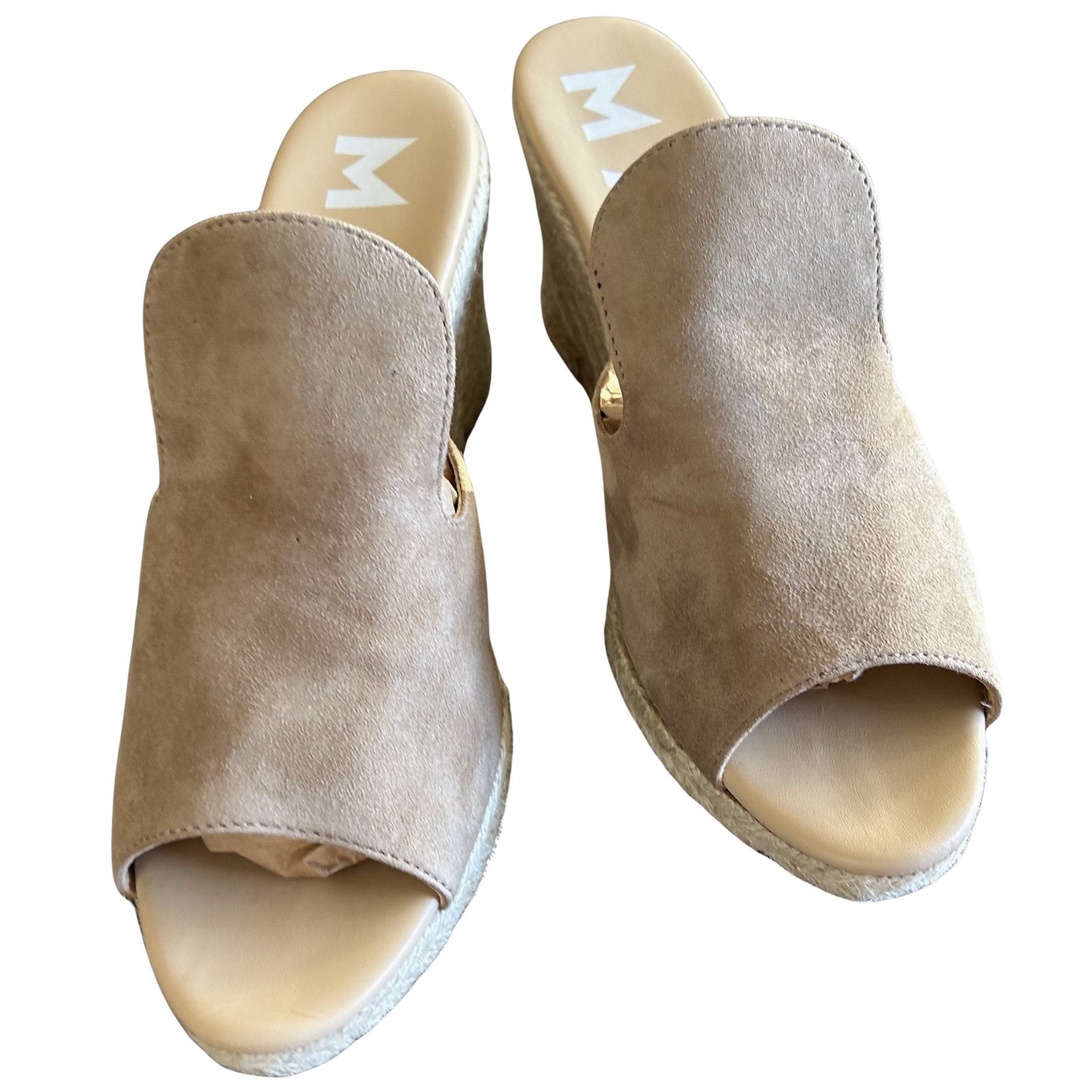 Manebi Hamptons Sabot Wedge Sandals Suede Espadrille Mule 38 7.5 — image 6 of 8